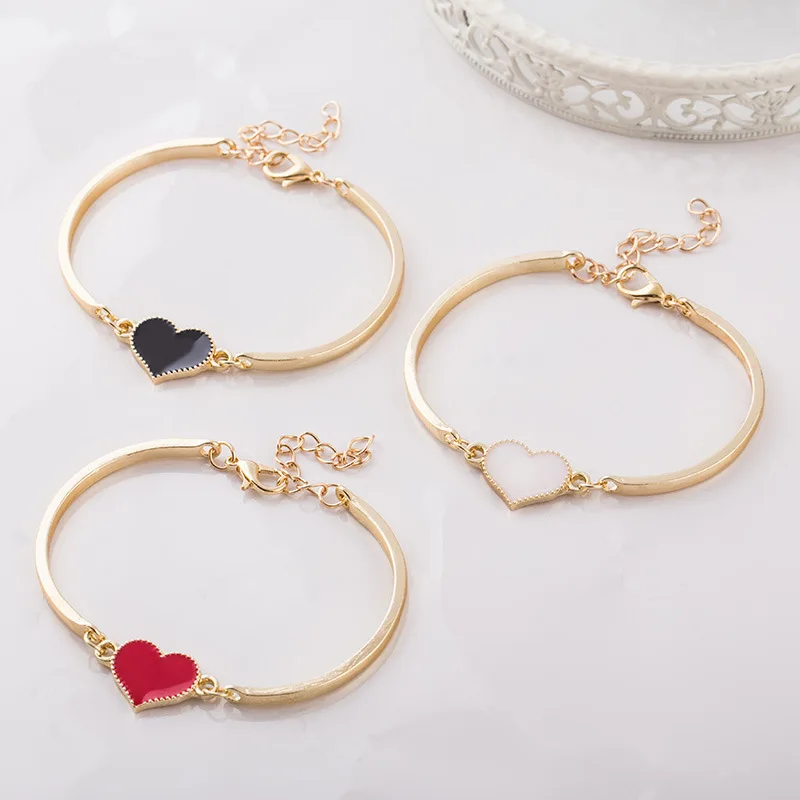 

Vintage Bracelets For Women Heart Pendant Bracelets Bilezik Cuff Opening Bracelet Women Gold Bangle Jewelry Gift Mujer Pulseras