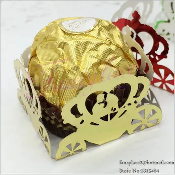 

60pcs Laser Cutting Paper Craft Wedding car Chocolate Mini Wrappers Packing Cupcake Liners Decoration Supply