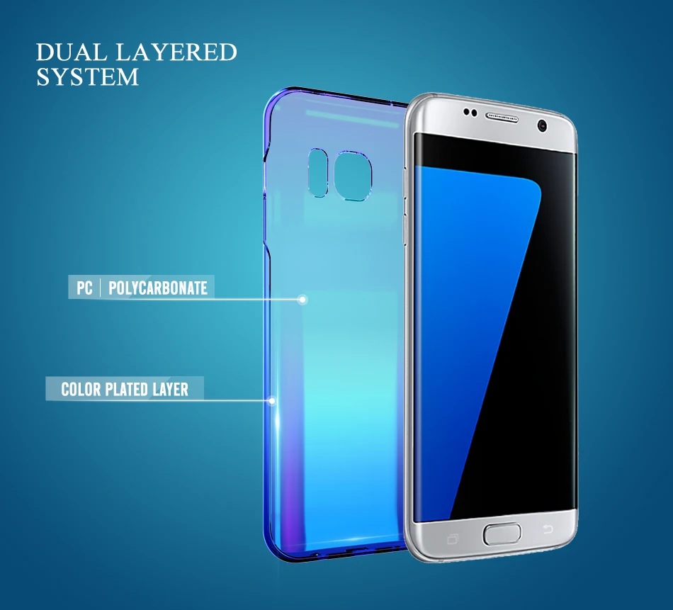 FLOVEME Plating Case For Samsung Galaxy S7 Edge S6 S6 Edge Gradient Color Ultra Thin Hard PC Protective Cover For Galaxy S8 Plus_05