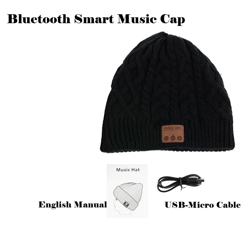 Men Women Winter Outdoor Sport Wireless Bluetooth Earphone Hat Stereo Magic Music Headband Cap Headphone for iPhone Smart Phone