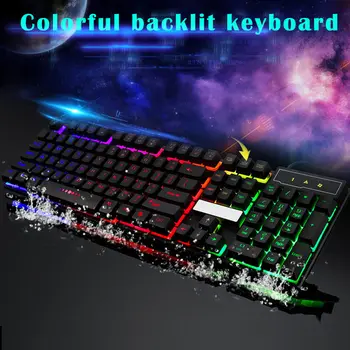 

Gaming Keyboard 104 Keys Mechanical Fell Wired USB Keyboards RGB LED Backlit for Overwatch LOL EM88