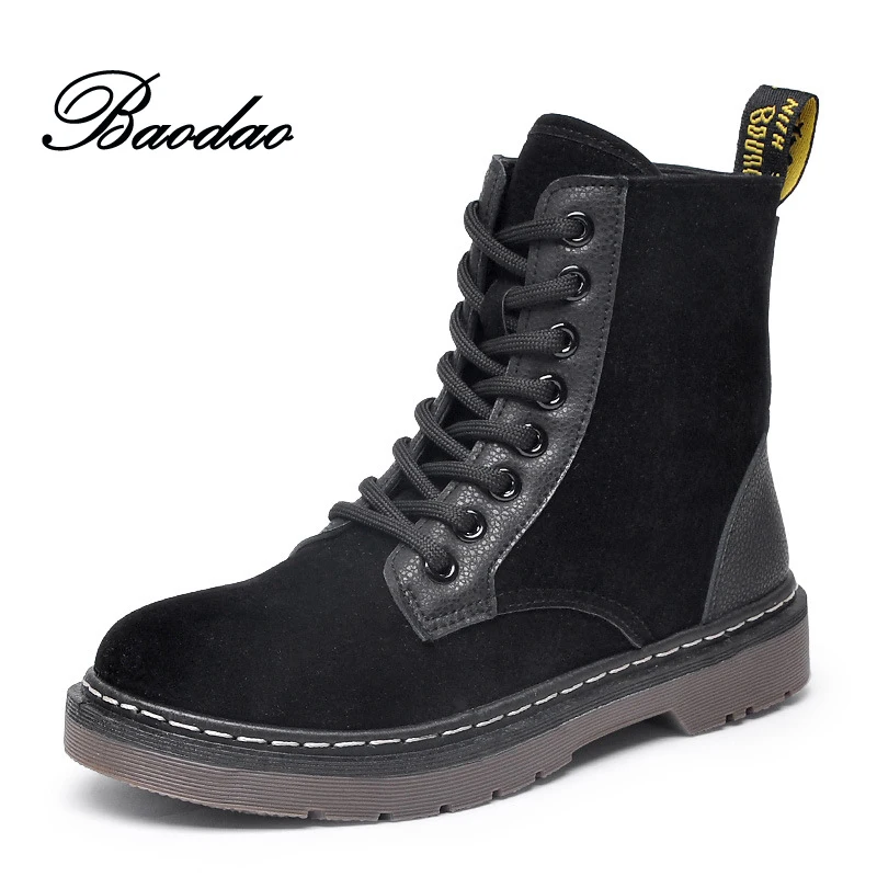

Women Martin Boots Suede Leather Female Motorcycle Boots for Winter Autumn American Street Style Basic All Match Botas 35-40
