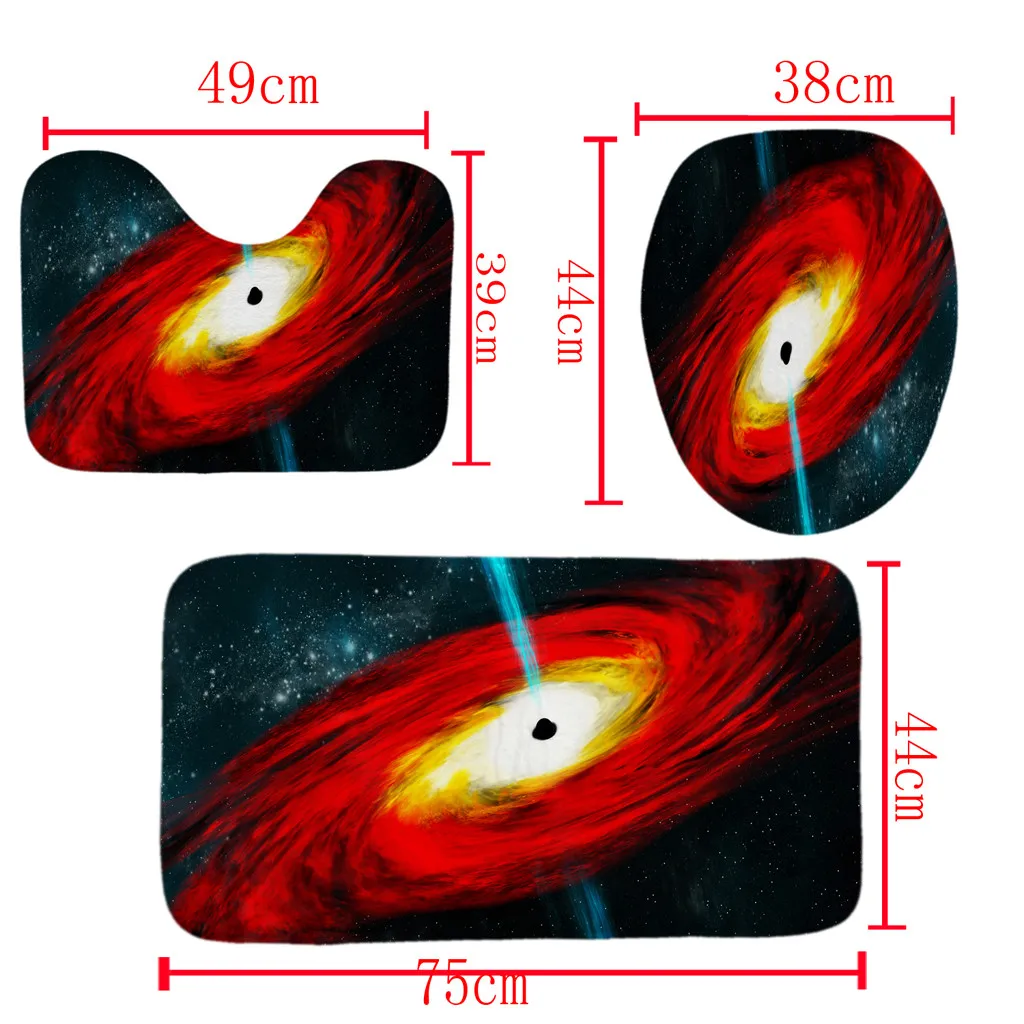 Набор для ванной комнаты, 4 шт., черное отверстие, нескользящая крышка для унитаза, полиэстер, набор ковриков для ванной, занавески для душа, домашний декор, rideau de douche, 6. MAY.2