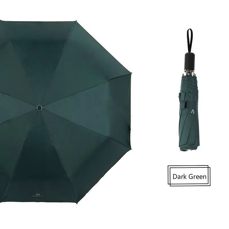 УФ утолщенный сплошной цвет Солнцезащитный козырек черный пластиковый складной трехслойный зонтик армирующий солнечный и дождливый зонтик