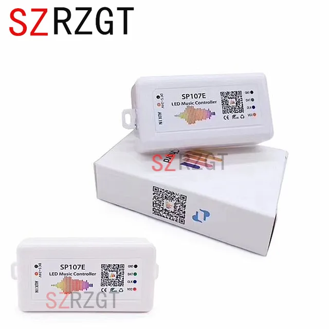 WIFI Bluetooth SP107E Pixel IC SPI Music LED Controller by Phone APP For WS2812 SK6812 SK9822 RGBW APA102 LPD8806 Strip DC5-24V