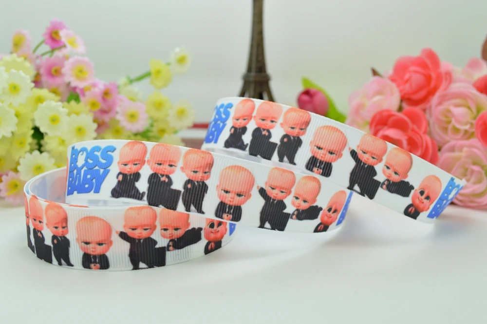 DUWES 7/8 &quot22 мм 2 5 10 50 ярдов милый босс ребенок печатных grosgrain ленты волос лук DIY
