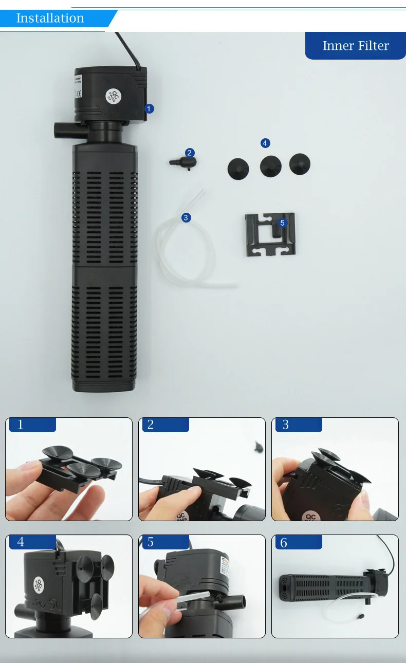 Внутренний фильтр для аквариума насос 3 в 1 Объективы для камеры рыбий аквариумный фильтр насоса погружной 12/18/25/35 Вт воздушный насос Увеличение