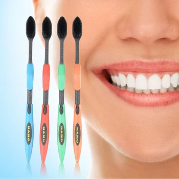 

4pcs Ultra Soft Toothbrush Bamboo Charcoal Toothbrush Compact Head And Slim Design Oral Care for Sensitive Gums