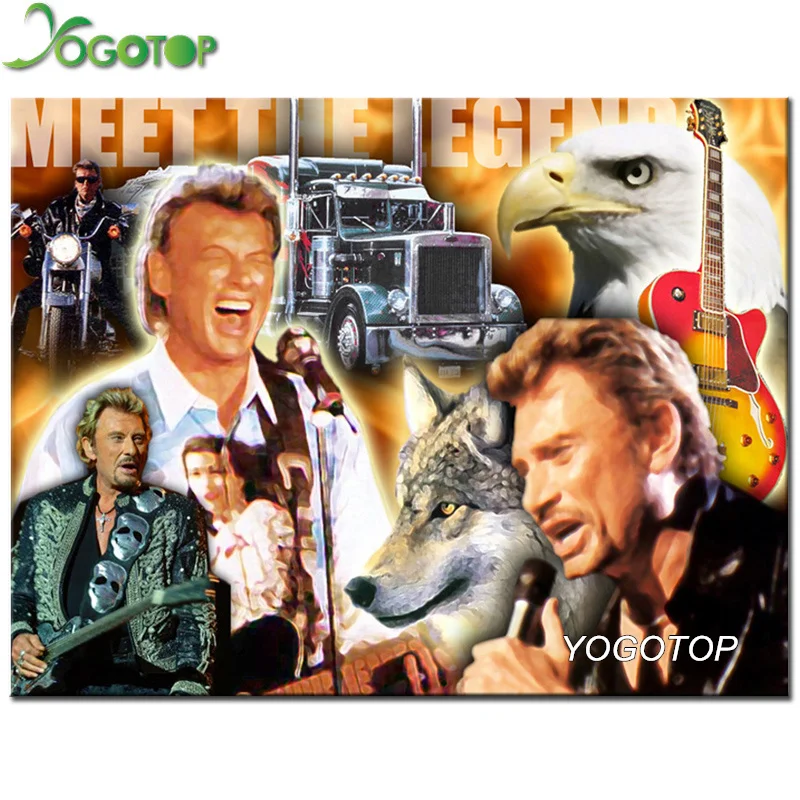 

YOGOTOP Diy Diamond Painting Cross Stitch Superstar singer johnny hallyday 5D Diamond Mosaic Set Full Diamond Embroidery CV381