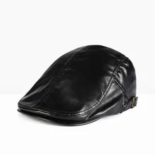 Зимняя кепка из искусственной кожи, s кожаный ветрозащитный мужской берет, кепка для мужчин старшего возраста, шапка на осень зиму, черные, коричневые защитные теплые шапки