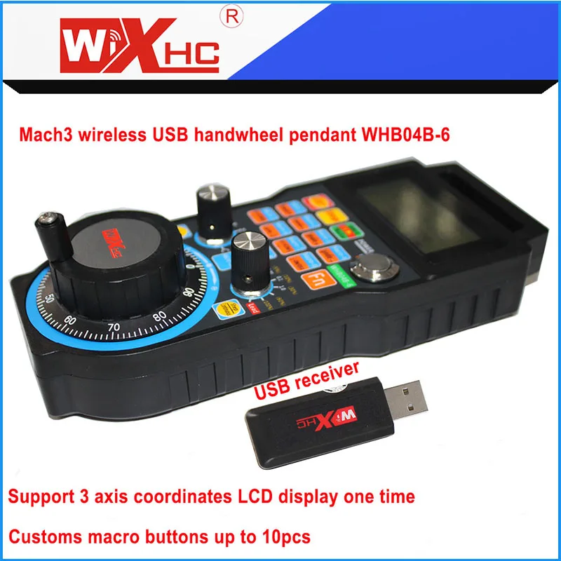 Chengdu XHC USB mach3 6axis ручной импульсный Универсальный mpg подвесной ручной Руль для фрезерования с ЧПУ/гравировки/резки