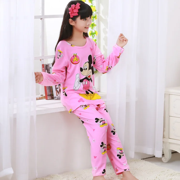 Disney princess Микки Детская домашняя одежда комплект нижнего белья весна осень мальчик девочка модная ночная сорочка детские пижамы одежда для сна