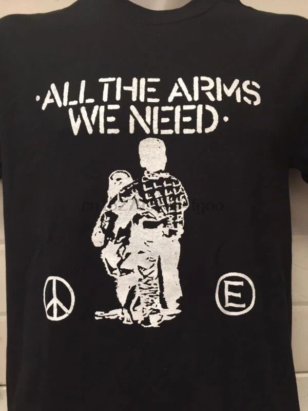 

ALL THE ARMS WE NEED SHIRT crass conflict dirt PUNK FLUX OF PINK INDIANS