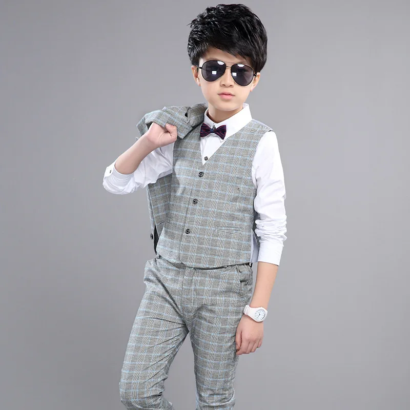 3 pcs sets boys clothing sets gentleman spring autumn 2017 teenage