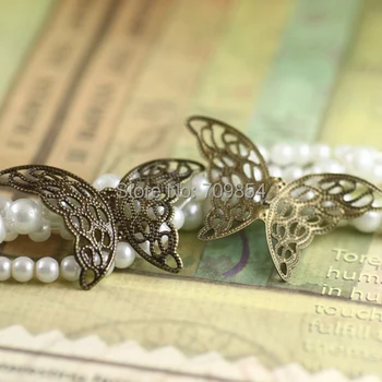 

27*40mm butterfly shape filigree wire --antique bronze--100pcs