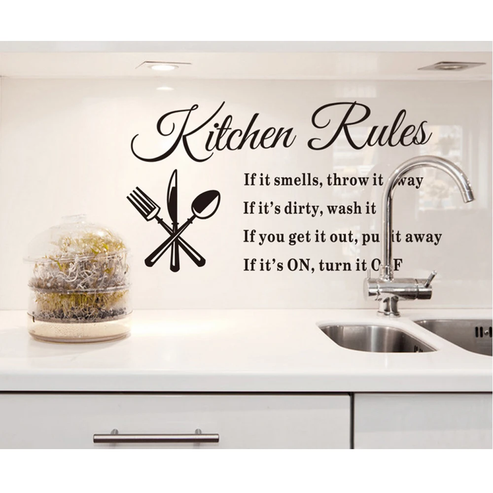 IARTS Cuisine Règles Sticker Mural Lettre Caractéristiques PVC IARTS Cuisine Règles Sticker Mural Lettre Caractéristiques PVC