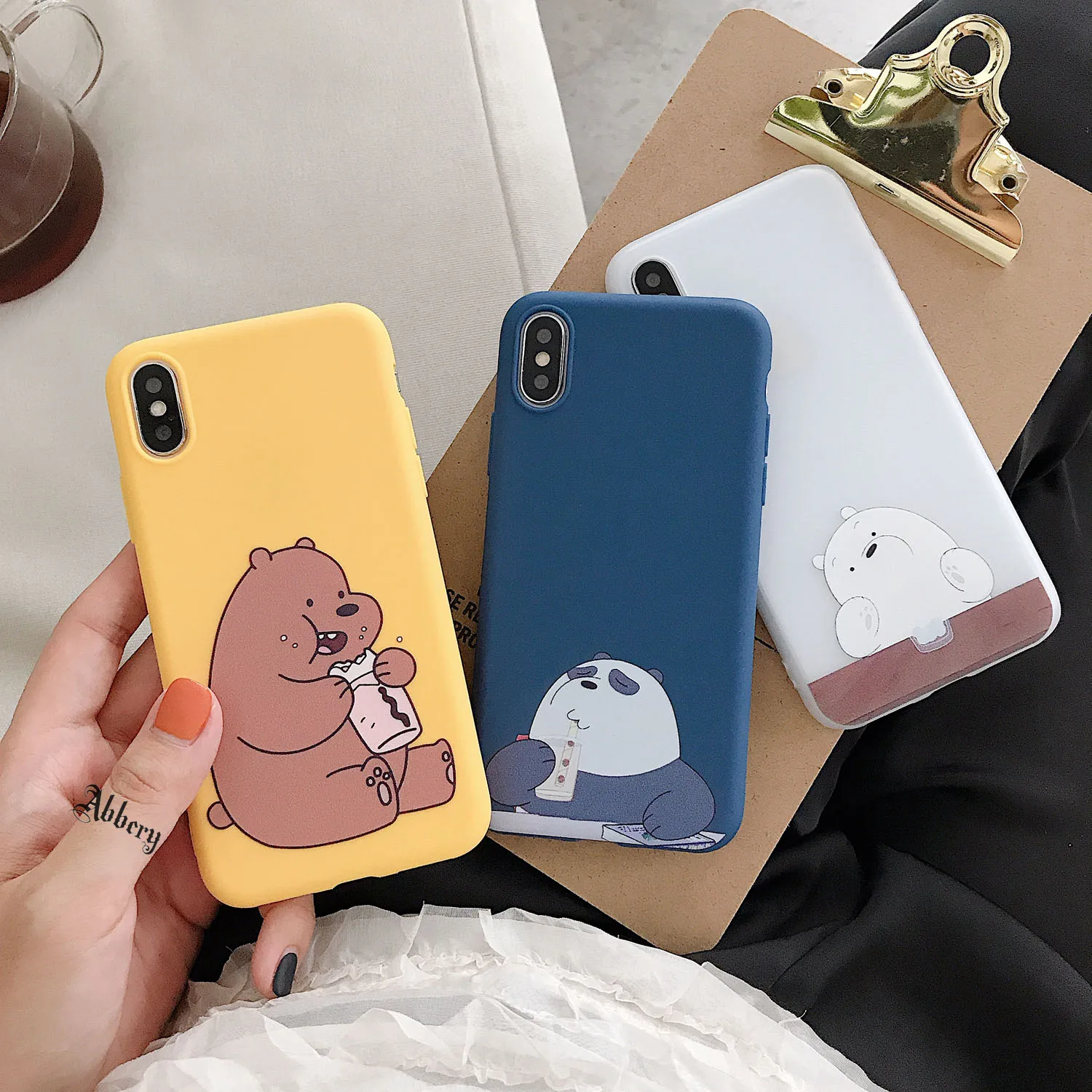 

V5 lite V7 plus v9 v11i Lovely We Bare Bears Soft phone case For Vivo y65 y66 y67 y71 y81 y83 y85 y91 y93 y97 X9S X21ud X23 X27