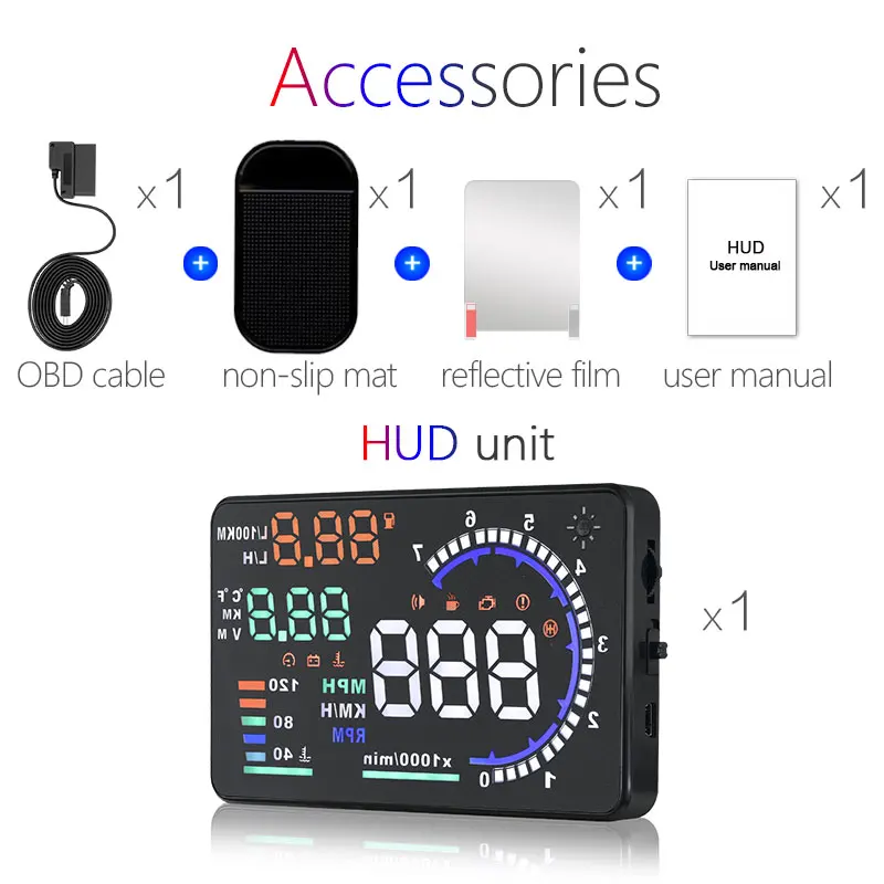 GEYIREN A8 5 &quotАвтомобильный HUD Дисплей лобового стекла проектор транспортного