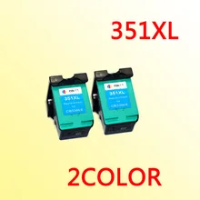 2PCS color ink cartridges compatible for351 351xl compatible for 351 Photo Smart C5200 C5270 C5273 C5280