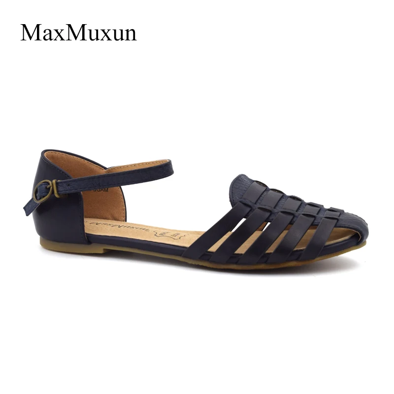 white flat closed toe sandals