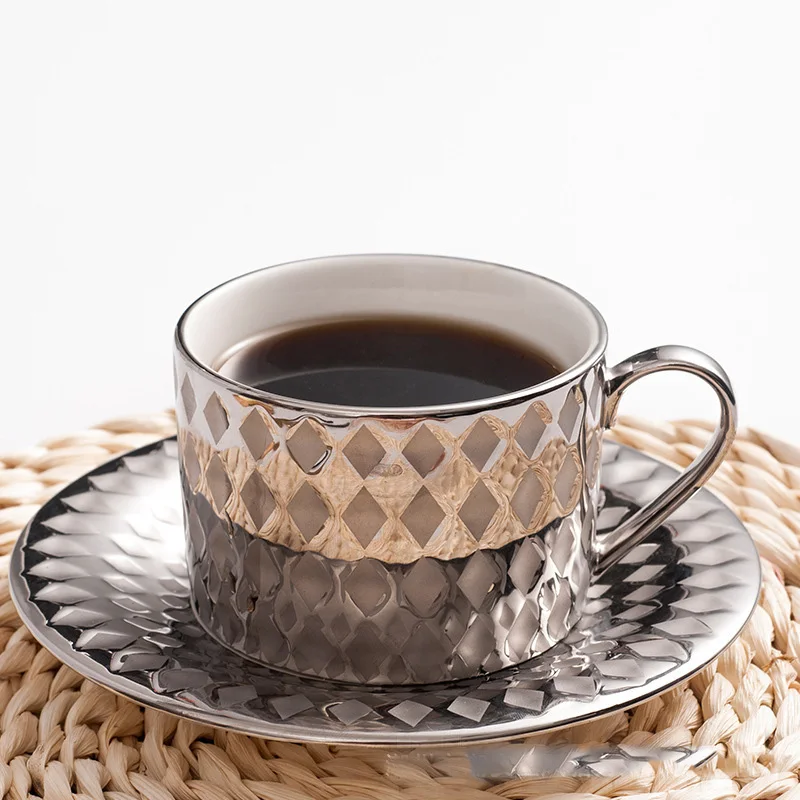 Tea Set Gold Plating Teacup Porcelain Afternoon Tea Black tea Cups Sets