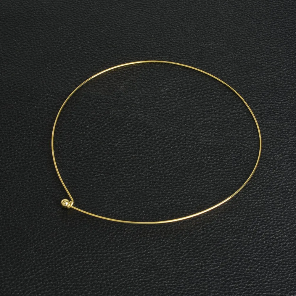 FASHION DIY 10Pcs Silver Plated Black Gold-color Ball Bead Clasp Necklace Collar Choker Metal Torques Necklace Punk Jewelry