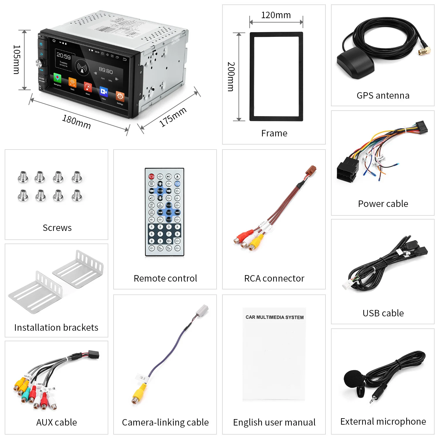 Flash Deal Clearance Android 8.0 4G RAM 2Din Car Multimedia Player GPS Navigation Auto Head Unit Car Entertainment GPS OBD Music Video 5
