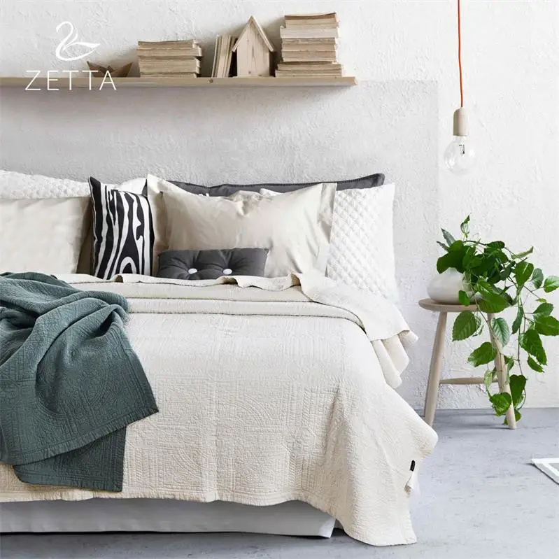 [ZETTA] стеганое постельное белье из чистого хлопка темно-зеленого цвета премиум-класса, постельные принадлежности 200*230 см 0004 - Цвет: ZTGT02