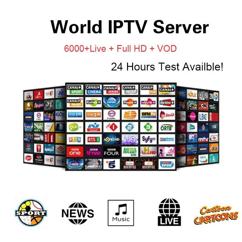 

HD World IPTV +4500 Live 5000 VOD 4K HD Channel best for Europe Arabic Asian Africa Latino America Global IPTV subscription