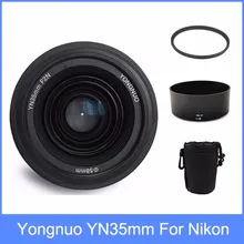 Yongnuo yn35mm f2 объектив широкоугольный большой диафрагма фиксированный объектив с автофокусировкой + 58 мм uv фильтр + объектив сумка + бленда объектива для nikon