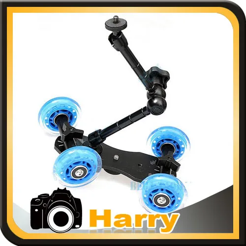 11" Adjustable Friction Articulating Magic Arm+Table Dolly Car Mini Desktop Camera Rail Table Video Slider | Электроника