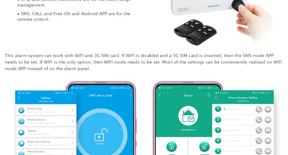 Homsecur беспроводный ЖК-дисплей 3g WI-FI SMS автодозвон охранной сигнализации Системы+ 4 pet-иммунная PIR LA02-3g