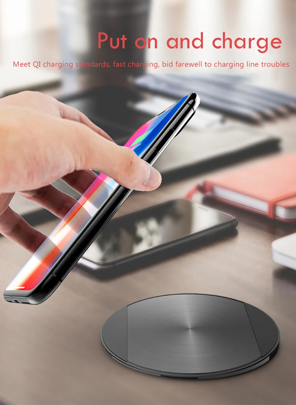!ACCEZZ 10W Qi Wireless Charger For iPhone X XS Max XR 8 Plus Wireless Charging Pad For Samsung S8 S9 Plus Note 9 Mix 2S Charger (8)