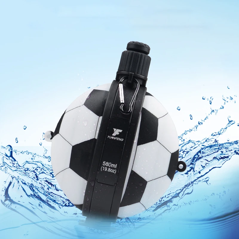 

Creative new product sports bottle silicone folding kettle Football fitness cup bicycle riding outdoor 550ml X-1103B