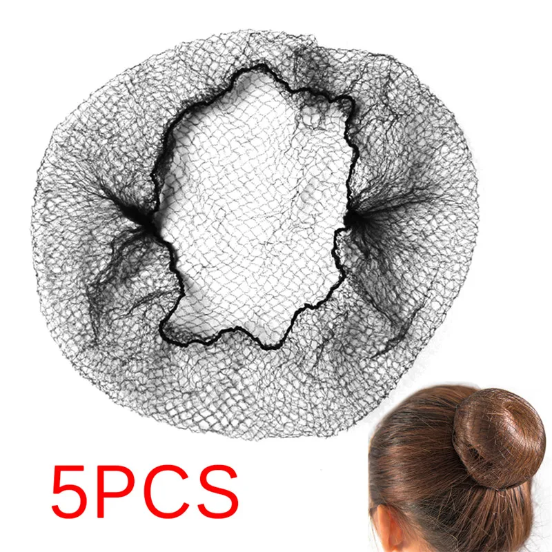 

5Pcs Women Ballet Dance Skating Snoods Black Hair Net Bun Cover 10 cm New