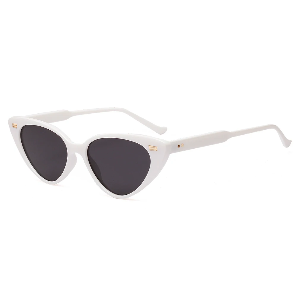 OVZA кошачий глаз солнцезащитные очки женские брендовые дизайнерские Новые Ретро Винтажные Солнцезащитные очки "Кошка" женские высококачественные S0071 - Цвет линз: Белый