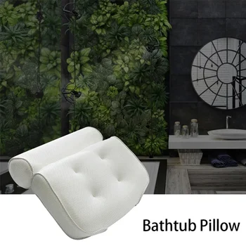 

3D Mesh Bathroom Spa Bathtub Pillow Anti-skid Padded Bathtub Jacuzzi Pillow Headrest with Cupping Neck Bath Cushion for Bathroom