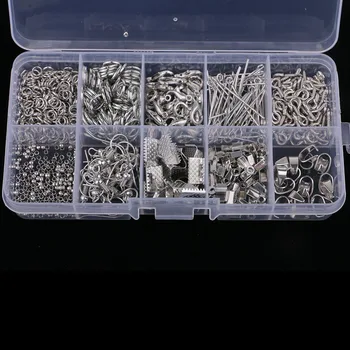 

DIY Earring Jewellery Making Starter Kit Finding Tool Set Silver Accessories