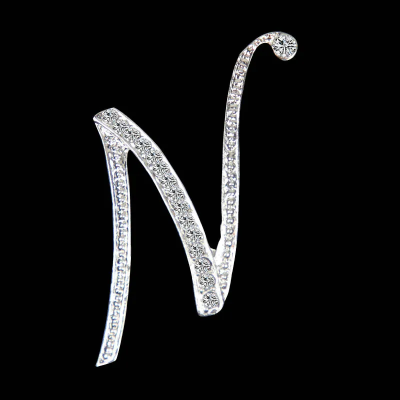 Кристальный брошь в форме буквы булавки английская буква алфавитные Броши Стразы Ювелирные изделия Подарки