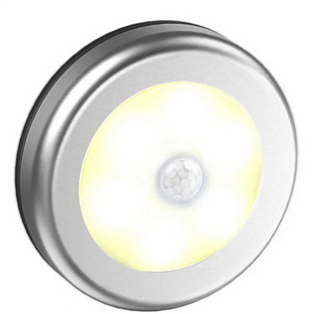 Необычный круг человека Сенсор ночной Светильник шесть яркий светодиодный бусины творческий шкаф лампа умный дом ночной Светильник - Испускаемый цвет: silver warm light