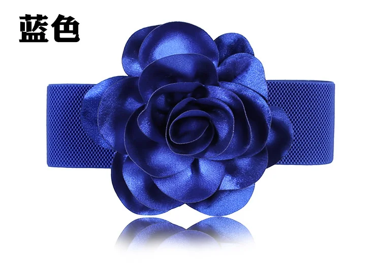 Корейская мода 11 см цветок эластичный стрейч ремень для широкой талии стрейч пояс Пряжка Цветок платье пояс для женщин