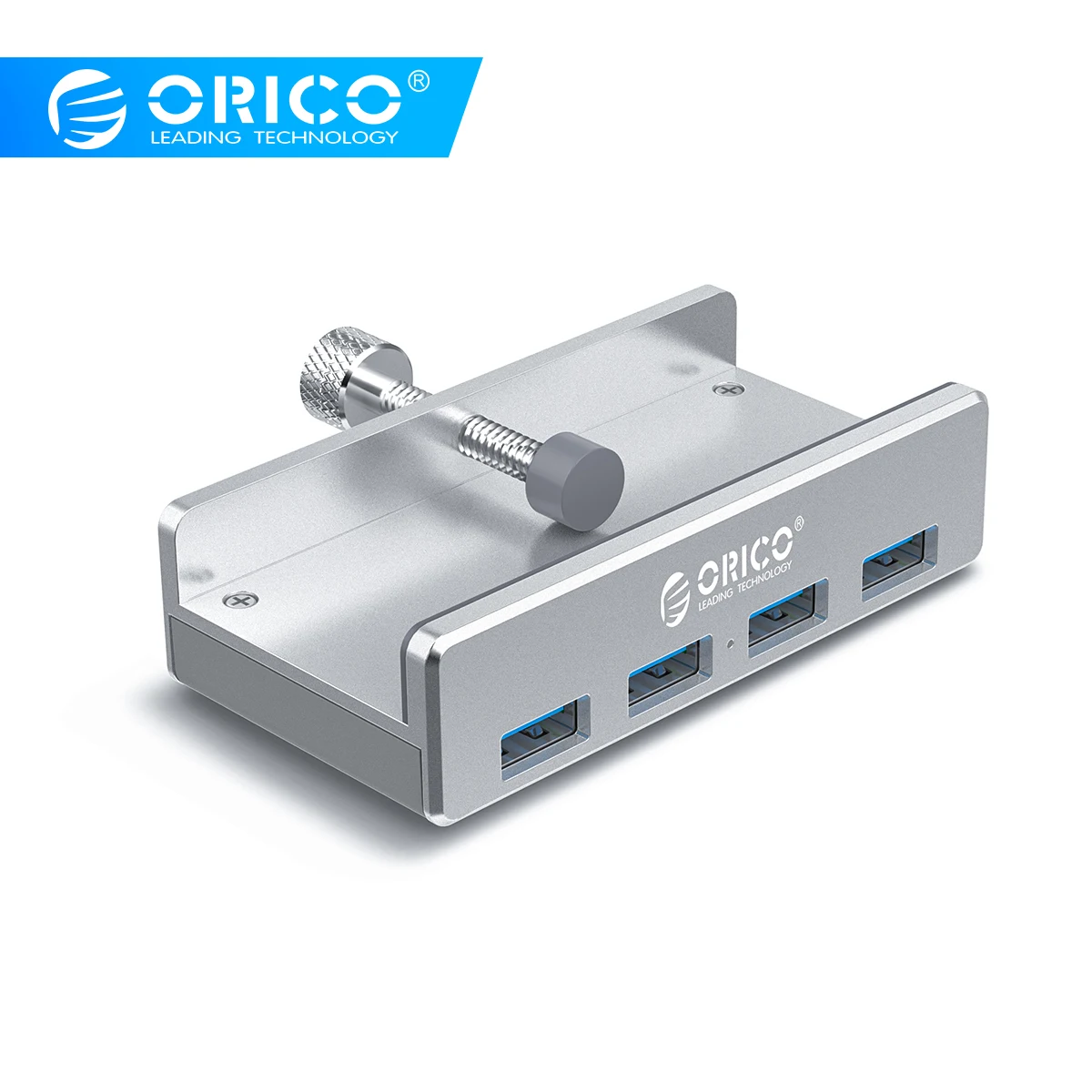 

ORICO Aluminum 4 Ports USB 3.0 Clip HUB with Power Supply High Speed 5GBPS Data Transmission (MH4PU-P) for MAC OS PC