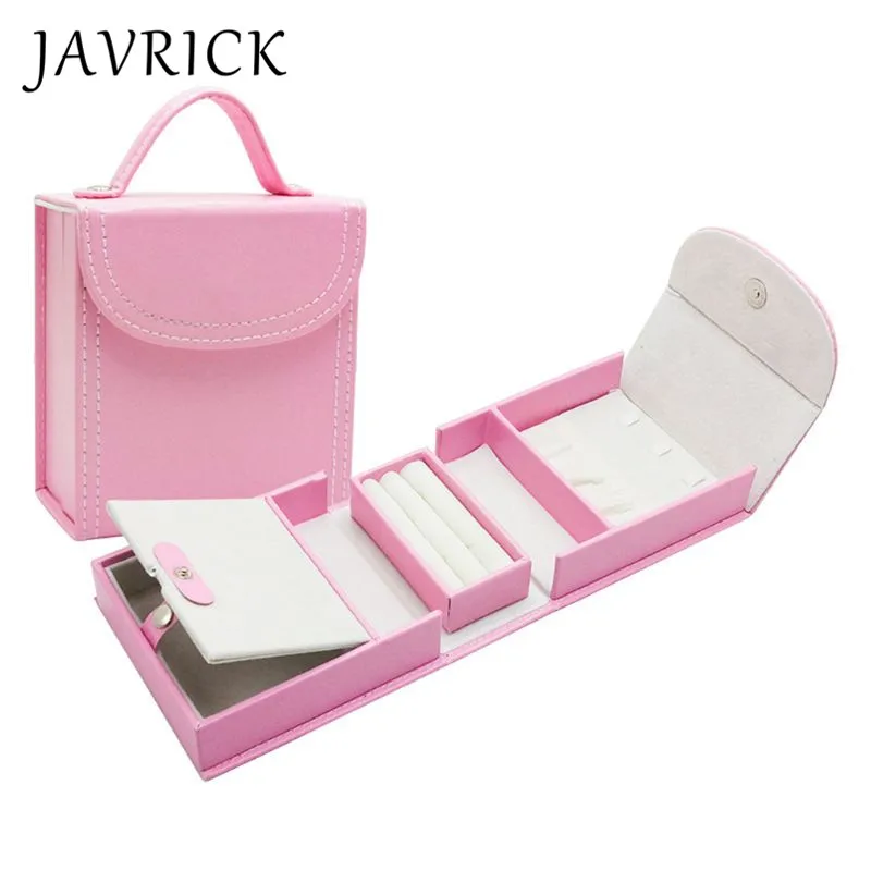 

Simple Mini Portable Earrings Ring Storage Bag Pendant Necklace Jewelry Scratchproof Protect Box Travel Carrying Case