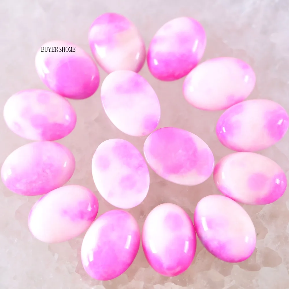 Oval 13x18mm 12x16mm Natural Stone Pink Jades Cab Cabochon For Making Necklace Pendant Bracelets Earrings 10pcs K15 Beads Aliexpress