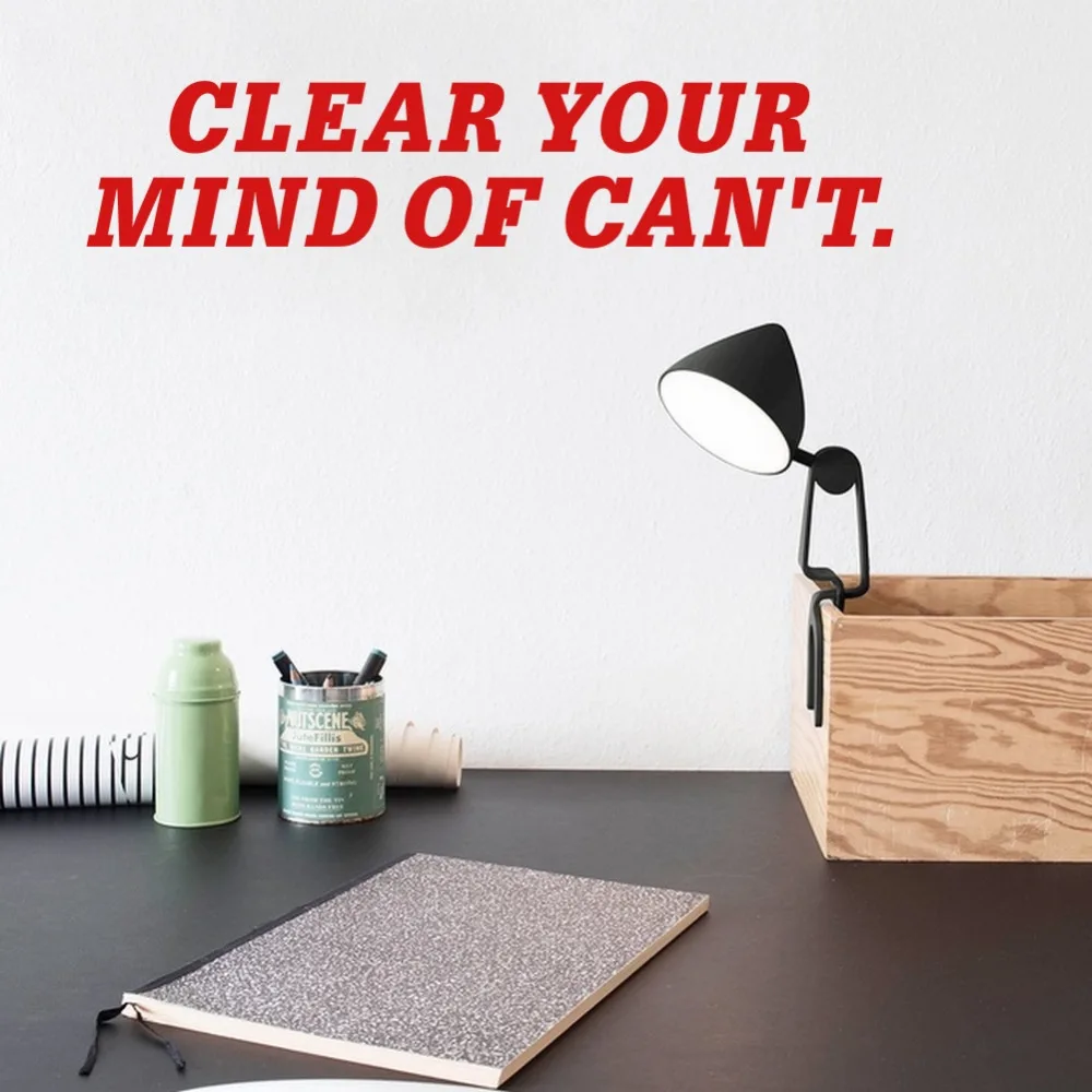 

CLEAR YOUR MIND OF CAN'T Fitness Wall Art Workout Motivational Sticker Inspirational Vinyl Decal Decorations