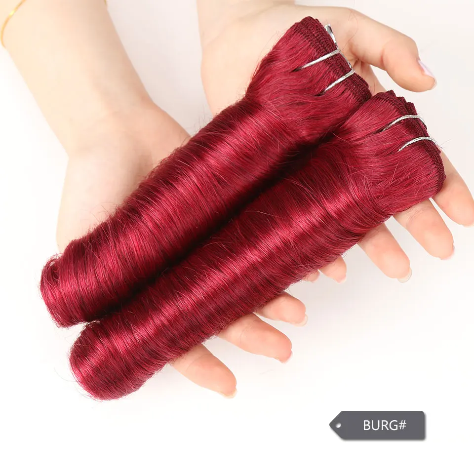 Remy Hair Hollywood Loose Wave Brazilian Hair Weave Bundles Ombre Brown
