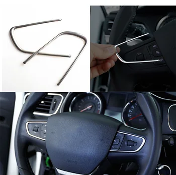 

2pcs Car Steering Wheel Switch Button Moulding Trim Frame Decoration Cover Sticker For Peugeot 408 3008 508 for Citroen C3-XR