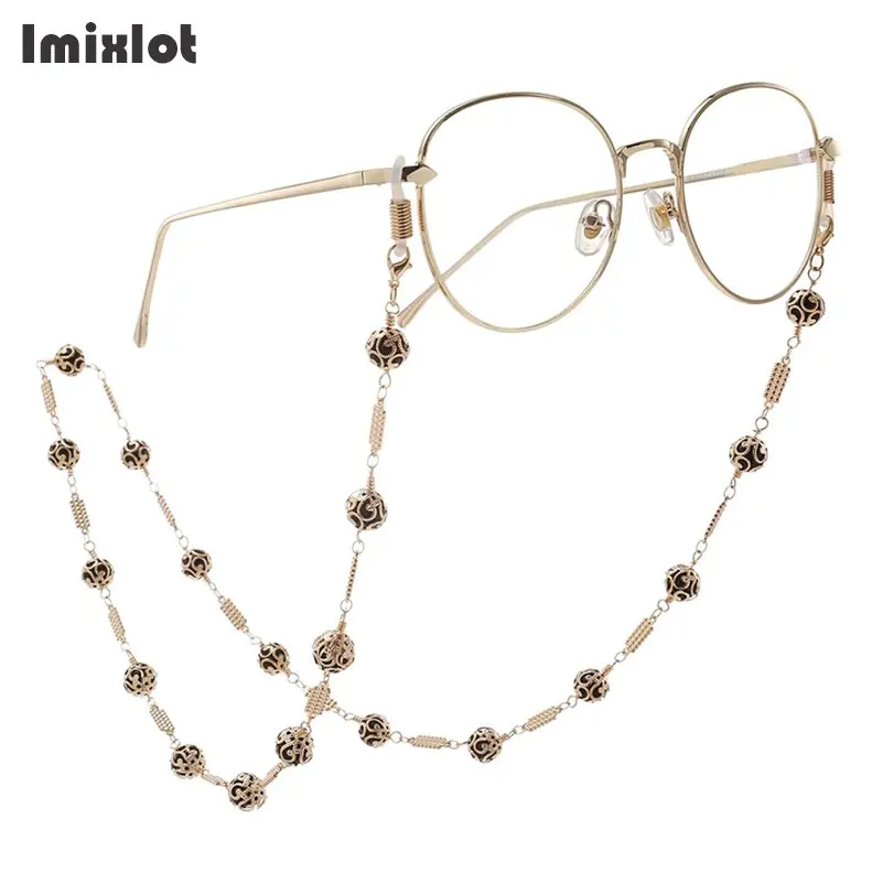 Модные полые шармы золотые металлические цепочки для очков очки солнцезащитные очки цепочка для очков для чтения шнур держатель шейный ремешок веревка