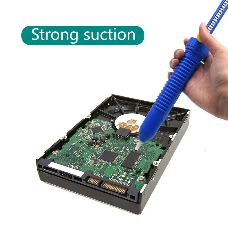 1Pcs Solder Sucker Desoldering Pump Tool Removal Vacuum For Soldering Iron Welding Hand Tools Suction Tin Gun Light Weight Blue
