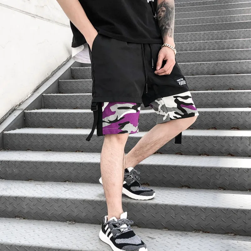 Размер плюс мужской Камуфляж Свободные Карго короткие мужские летние армейские Короткие штаны хип-хоп мужские Ulzzang тренировки повседневные короткие брюки